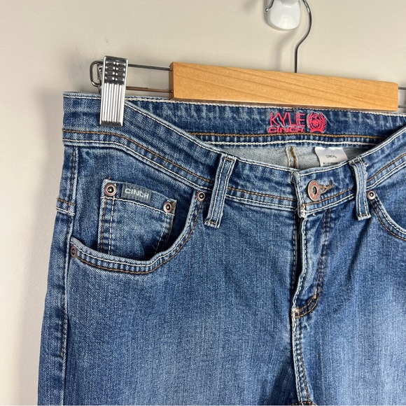Cinch Ladies Kylie Slim Denim Jeans Mid Rise Embroidered Size 27/3 L (AU 9 Long) - Picture 7 of 14